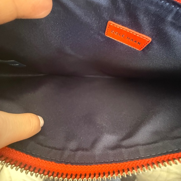 Cole Haan | Perforated Medium Leather Pouch | Spicy Orange - Picture 8 of 8